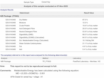 215mt Barley Hay 600-615kg 8x4x3 Bales