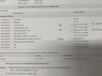 100mt Oaten Hay 8x4x3 Bales