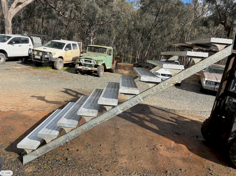 Galvanised Steel Stairs with Aluminium Treads