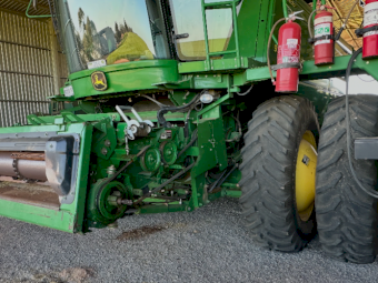 2011 John Deere 9770STS Header with 40ft Draper Front and Trailer