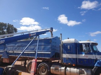 Grouper Custom Built One Side Delivery Bins on 42ft Trailer