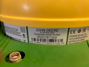 JD Starfire 3000 with RTK enabled