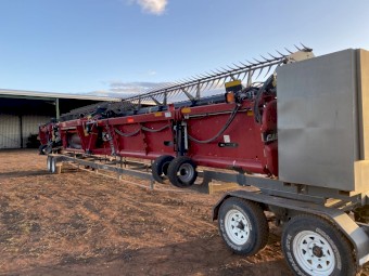 2015 Case IH 8240 Header with 45ft Case IH 3152 Front & Trailer