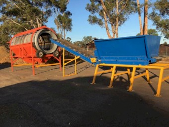 Blue and Yellow In Feed Hopper