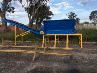 Blue and Yellow In Feed Hopper