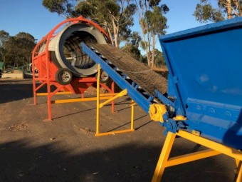 Blue and Yellow In Feed Hopper