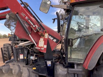 Case IH MXM130 PRO with LSX Front End Loader with Hay Forks & Bucket included