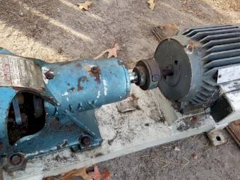 MSL 889 - AJAX CENTRIFUGAL PUMP SET 2KS, SERIES 10143T WITH ELECTRICAL MOTOR FITTED ON A STEEL BASE