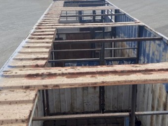 40ft single deck crate on skele trailer