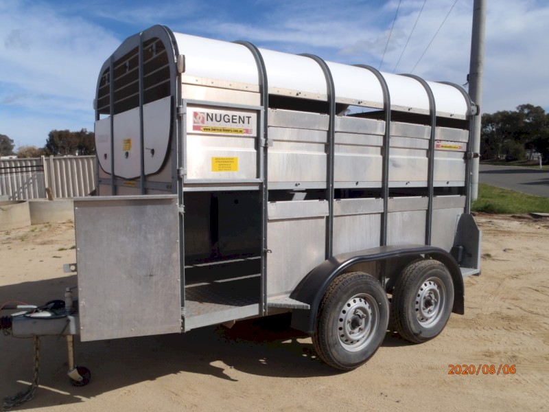 Under Auction - (A160)  Nugent Livestock 10ft x 6ft Aluminum Trailer 
