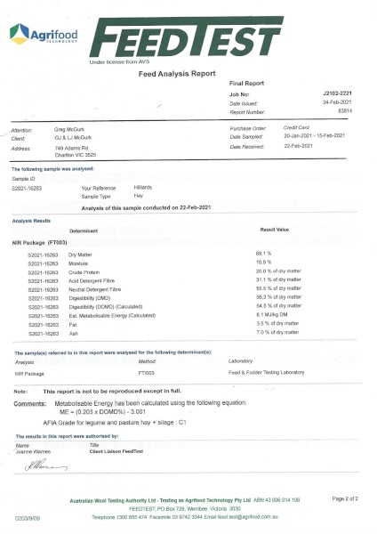 300mt Vetch Hay 8x4x3 Bales