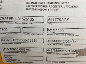 JCB 541/70 Agri Super 