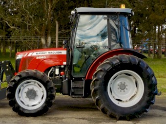 2013 MASSEY FERGUSON 3645 4x4 Agricultural Farm Tractor with Front Grader Blade