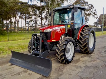 2013 MASSEY FERGUSON 3645 4x4 Agricultural Farm Tractor with Front Grader Blade