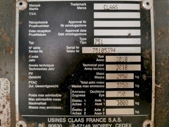 2018 Claas VARIANT 460F