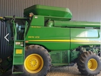 2011 John Deere 4WD 9870 STS Header with 40ft Macdon FD70 Flex Draper Front