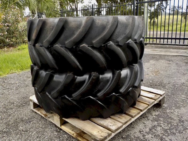 2 x Goodyear DT812 420/70 R24 Heavy Lug Tractor Tyres