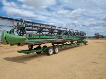 John Deere 9770 STS Header with JD 640D Draper Front & Trailer