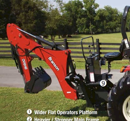 Branson BH860 Quick Fit Chassis Mount Backhoe - suits 20 and 25 Series Branson Tractors, some TYM and Mahindra also