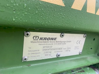 2019 Krone Flail MT503-33 Mower Conditioner