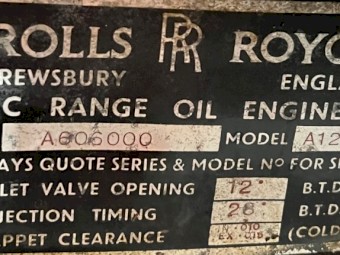 Rolls Royce C6NFL 12Lt 157kW Diesel Engine Pack Stationary Engine on Baseplate