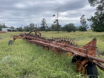 Pin wheel heavy stick rake 