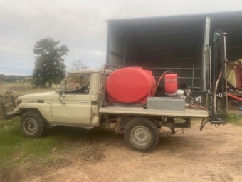 1989 Toyota Land Cruiser and Silvan 5m Boomspray