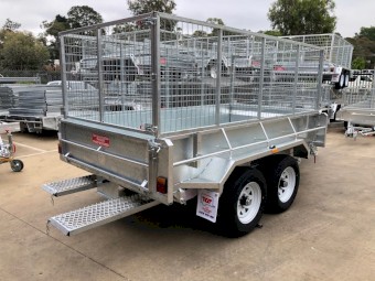 10x6 Tipper Trailer Tandem Hydraulic Galvanised 3.5T 425mm Side 900mm Cage