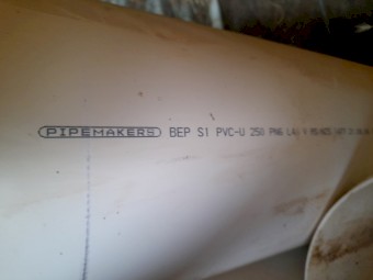 250mm Pn6 RRJ PVC Pipe