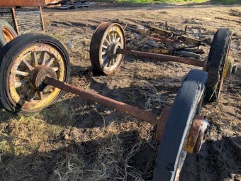 HAND MADE WOODEN WHEELS X 4