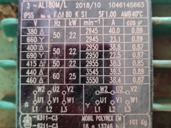 Three phase motor Southern Cross Starline 100x65-200 Water Pump With 22kw Motor Pump