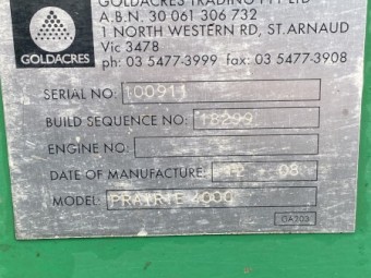2008 Goldacres Prairie 4000 Boom Spray