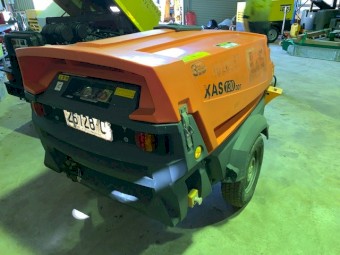 Atlas Copco XAS 130 CFM DD-7 Portable diesel driven Air compressor on road tow chassis, with lights fully working and serviced