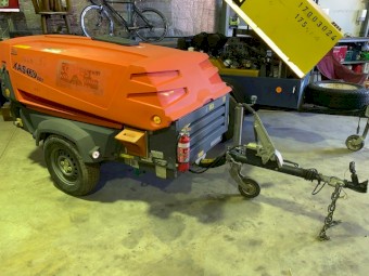 Atlas Copco XAS 130 CFM DD-7 Portable diesel driven Air compressor on road tow chassis, with lights fully working and serviced