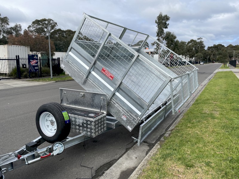 12x7 Flat Top Tipper Trailer Hydraulic 3 Way ATM 4000kg C-Channel Draw Bar Hot Dip Gal