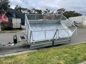 12x7 Flat Top Tipper Trailer Hydraulic 3 Way ATM 4000kg C-Channel Draw Bar Hot Dip Gal