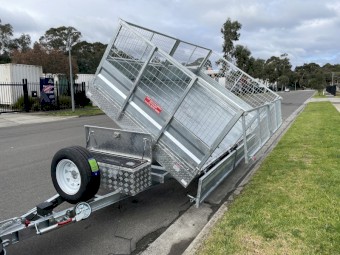 12x7 Flat Top Tipper Trailer Hydraulic 3 Way ATM 4000kg C-Channel Draw Bar Hot Dip Gal