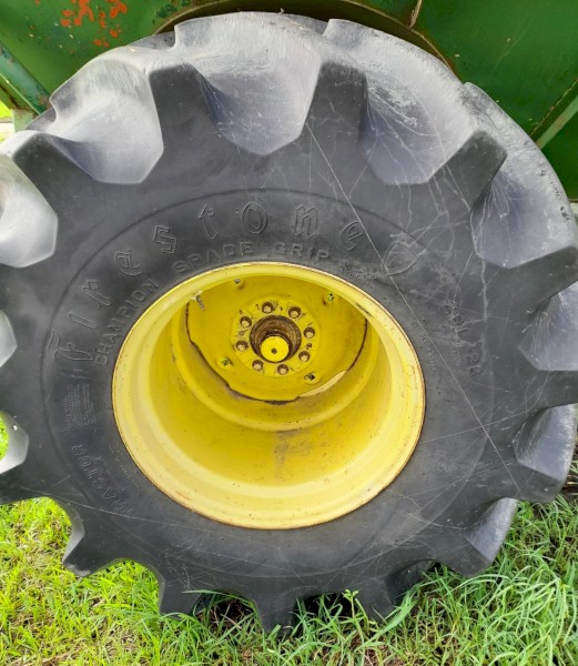  Pair of Firestone 28L-26 Rice Tyres with John Deere Rims