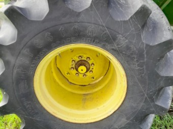  Pair of Firestone 28L-26 Rice Tyres with John Deere Rims