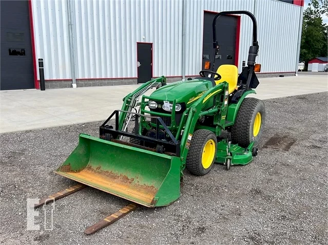 2012  John Deere 2520  front end loader  with mid mounted mower