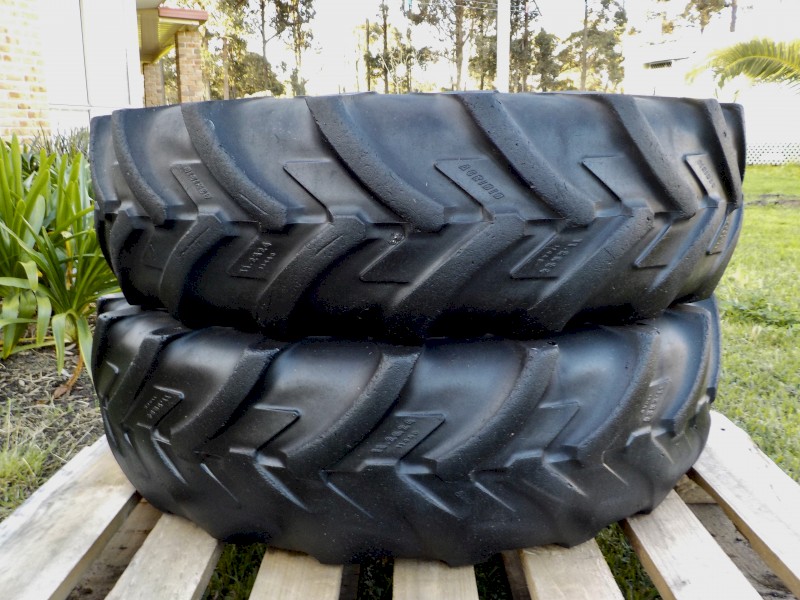 2 x Used Michelin Agribib AC85 11.2 - R24 (280/85 R24 Heavy Lug Tractor Tyres