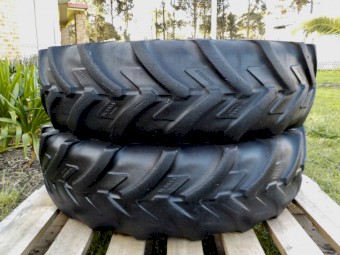 2 x Used Michelin Agribib AC85 11.2 - R24 (280/85 R24 Heavy Lug Tractor Tyres