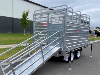 2021 3.5t Flat deck trailer 3.6m (12ftx 7ft) with removable stock crate