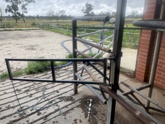 Pendulum exit and rear gates