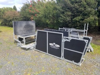 Combi Clamp Sheep Handler Crush. Full clamp set, ramps, gates, extended handles & bars, includes Gallagher 1000mm electric weigh scales, integrated wiring and W610 v2 head unit. All in EC.