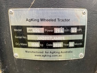 AG King AK404 40hp Tractor with FEL - 18 months old
