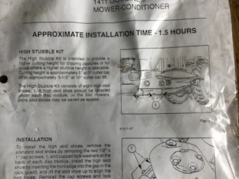 New Holland 1411 High Lift Skids