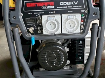 Diesel Generator - GENSAFE SILENT DIESEL HUSH SERIES 8KVA REMOTE - used 4 times