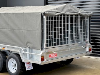10x6 Tandem Box Trailer 3200kg ATM Galvanised 900 Cage, Cover, Toolbox, Spare New Light Truck Tyre & Holder