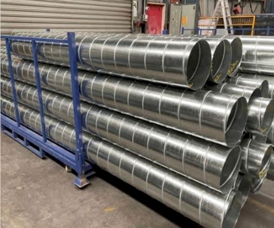 Spiral Ducting Galvanised (New) 350mm Diam x 3m Lengths (Qty 12) CHEAP